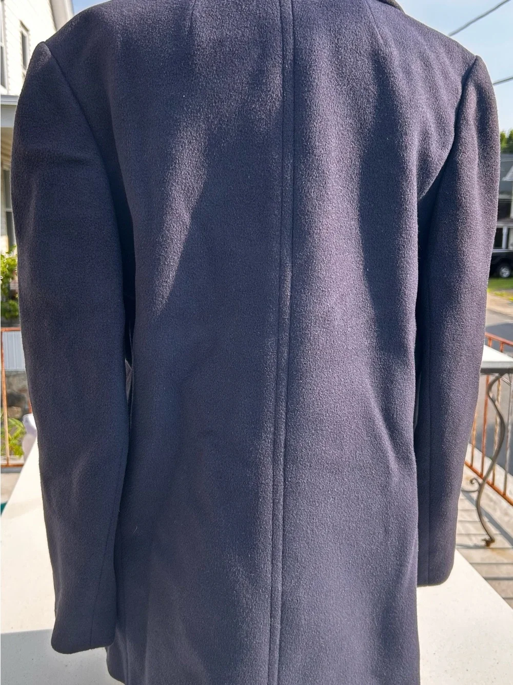 Regency Cashmere 100% Cashmere Navy Blue Pea Coat - Size M